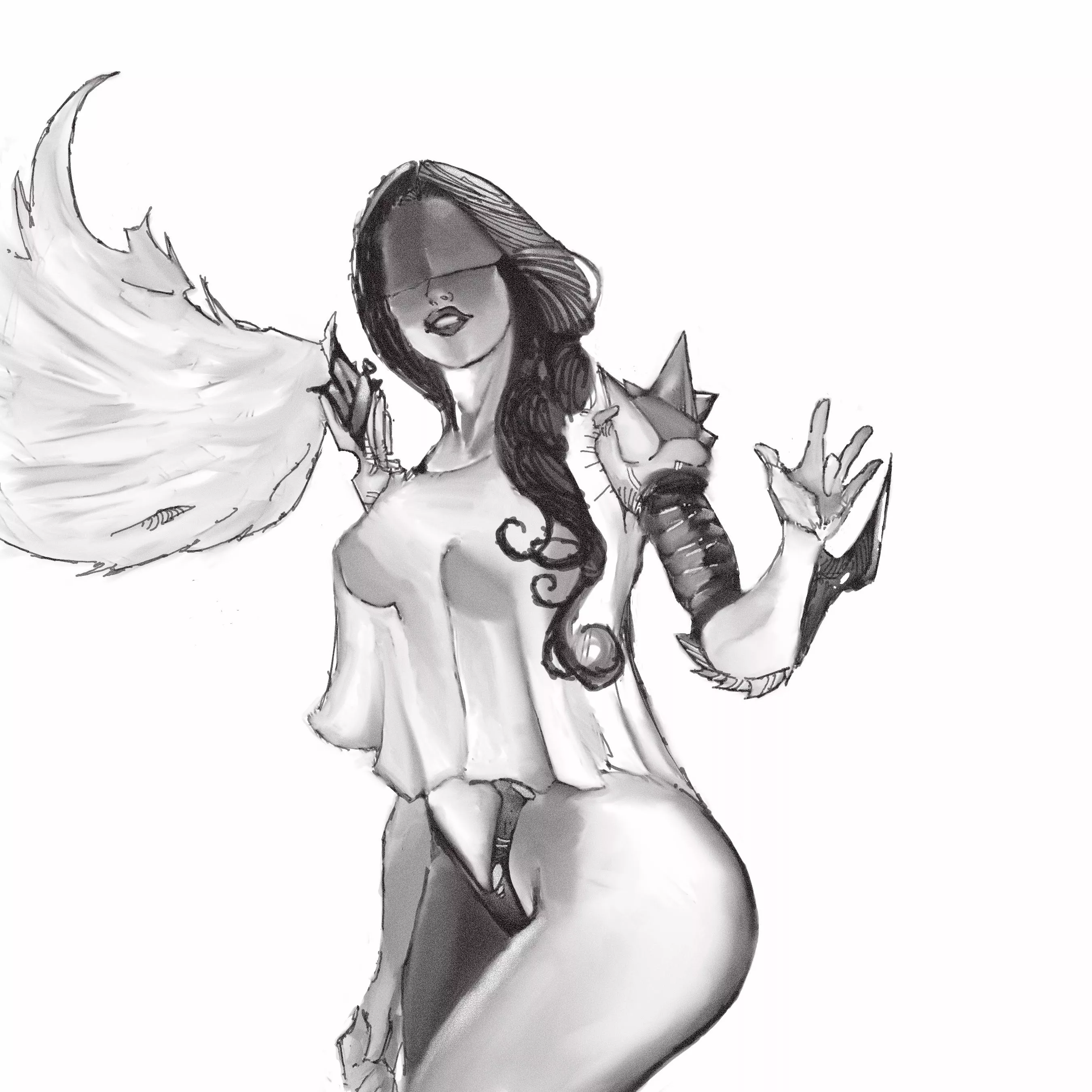 [OC] Cyber Falcon: Blade Armor, by StainlessInferno