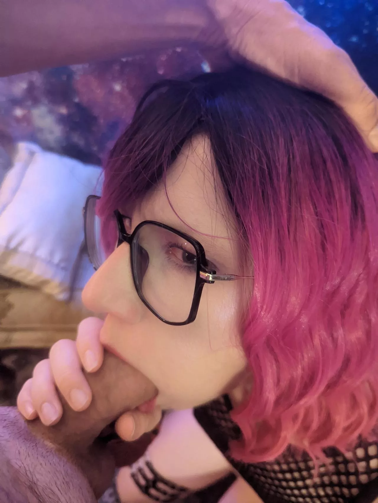 Right as I was taking the selfie he shoved it in deep and made me gag