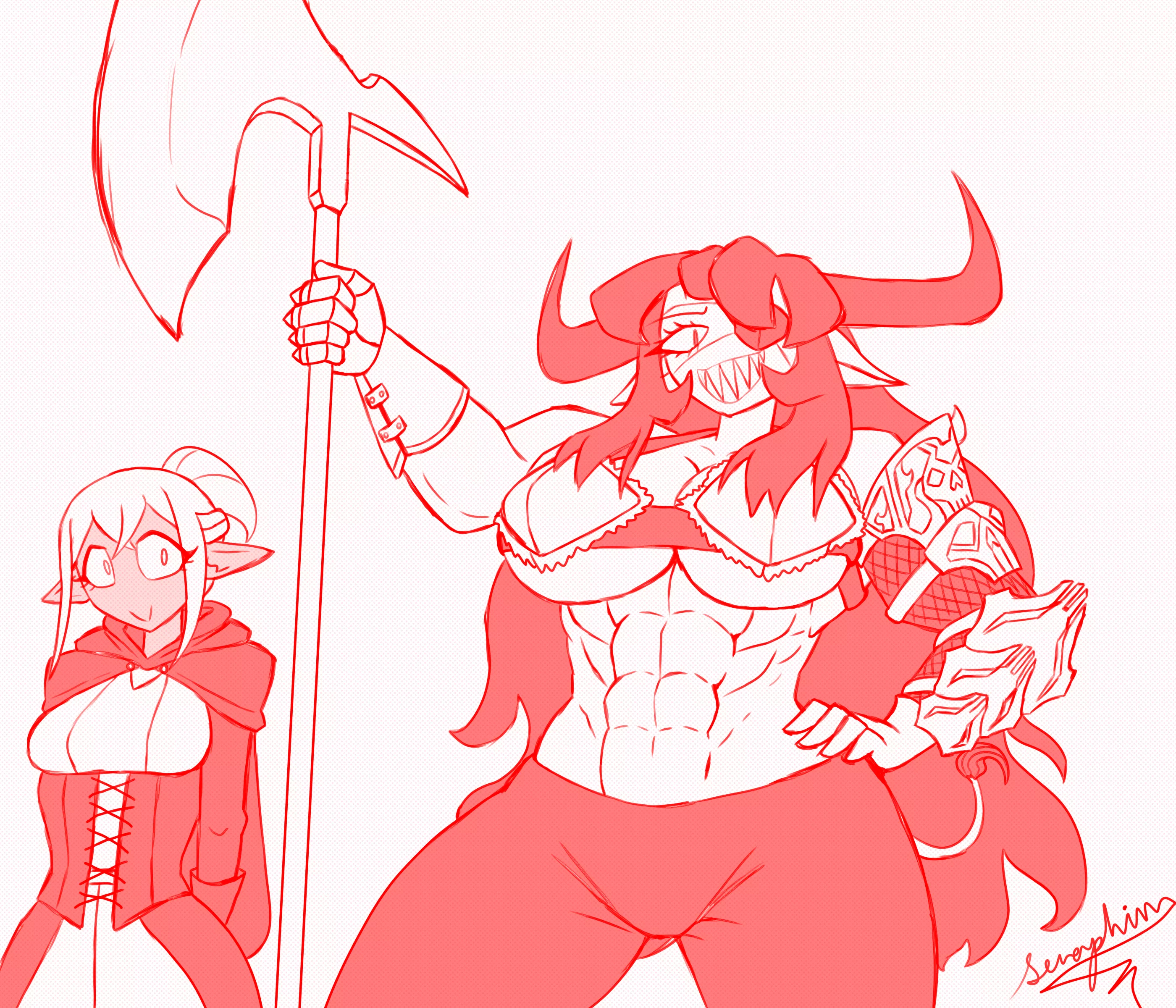The bull and dark elf