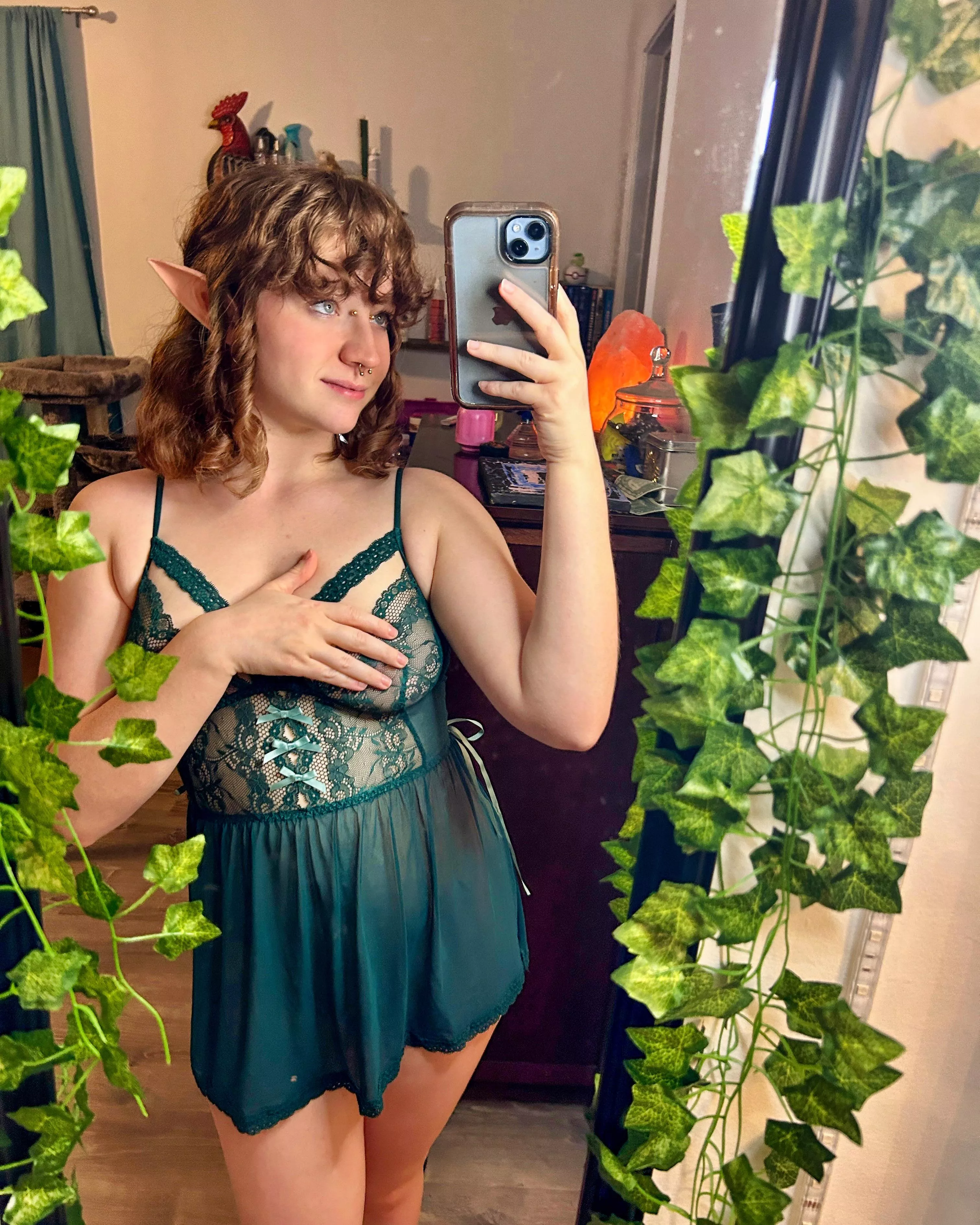 This lingerie is perfect for a pretty elf girl 