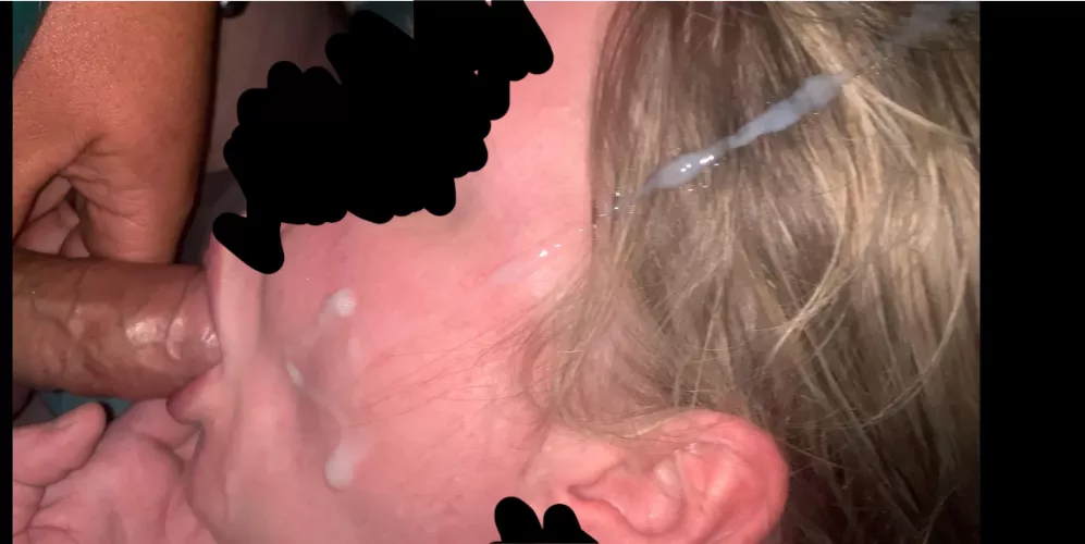 Wife with a load on her face and in her hair