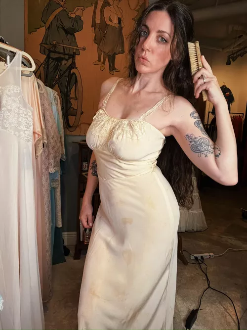 I always love wearing slips as dresses, especially silk Edwardian ones