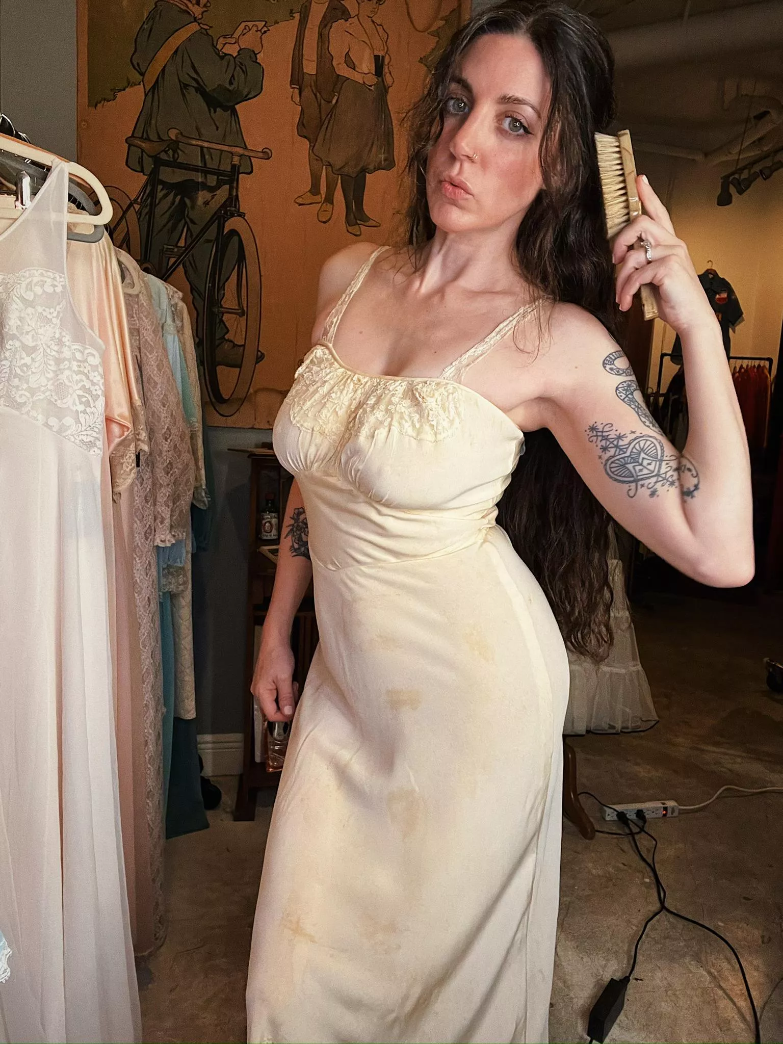 I always love wearing slips as dresses, especially silk Edwardian ones