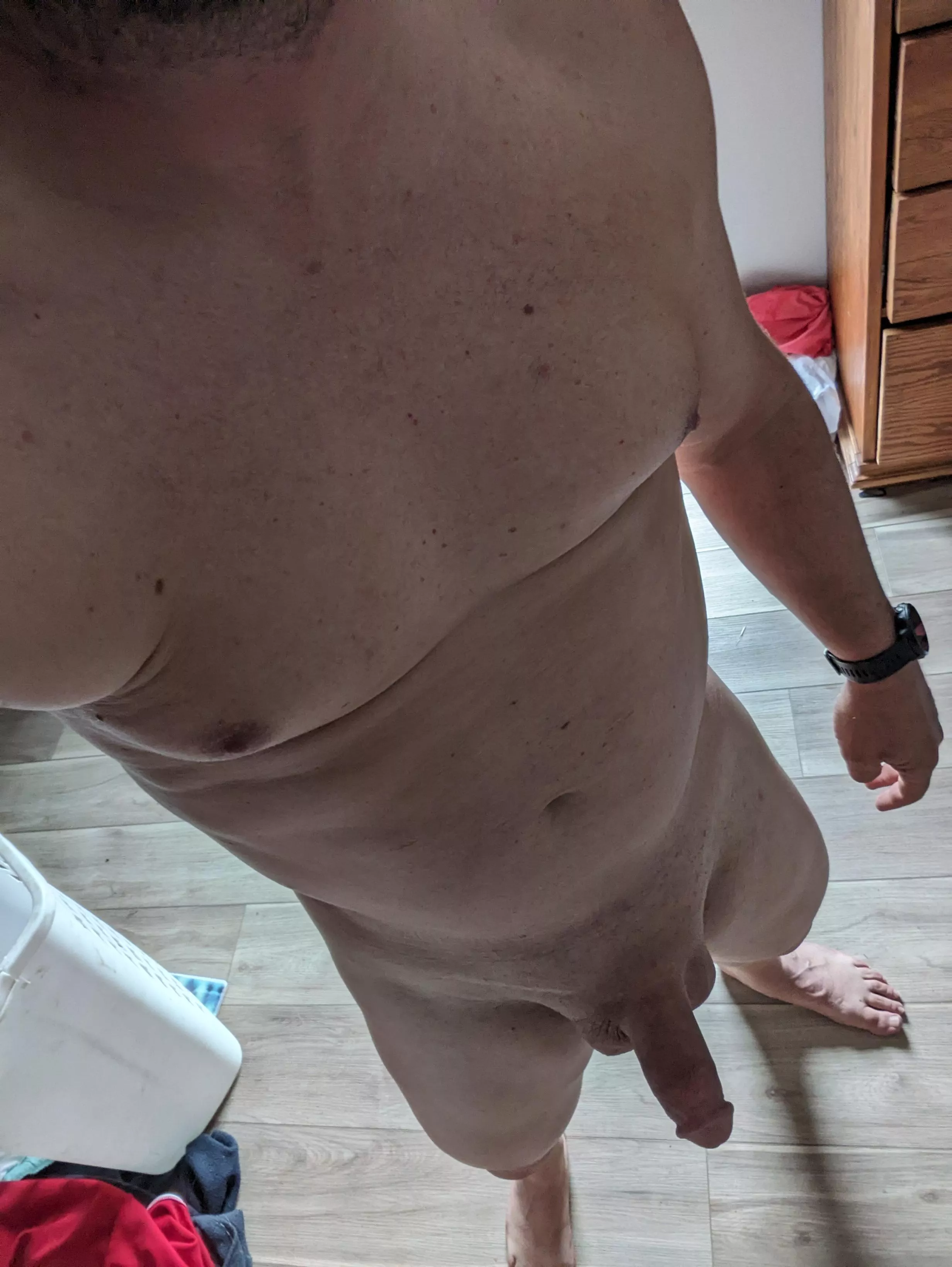 [44] nothing like stripping down after a long day at work.  
