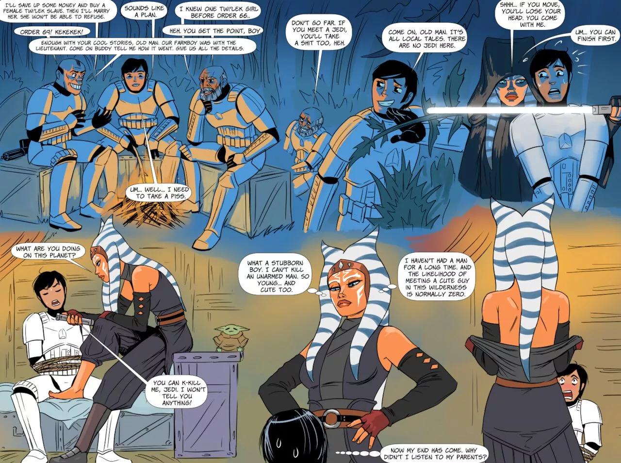 Ahsoka interrogates stormtrooper, part 1 (Flick-the-thief)