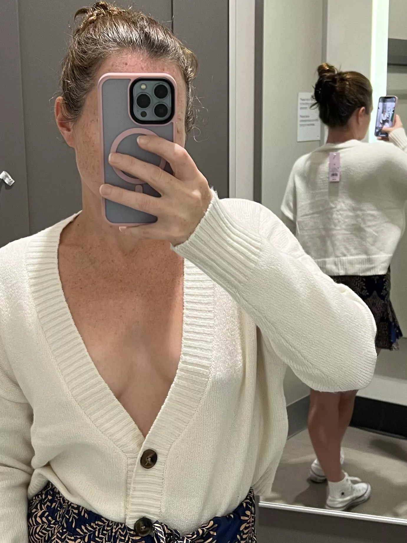 I like this sweater with nothing underneath 