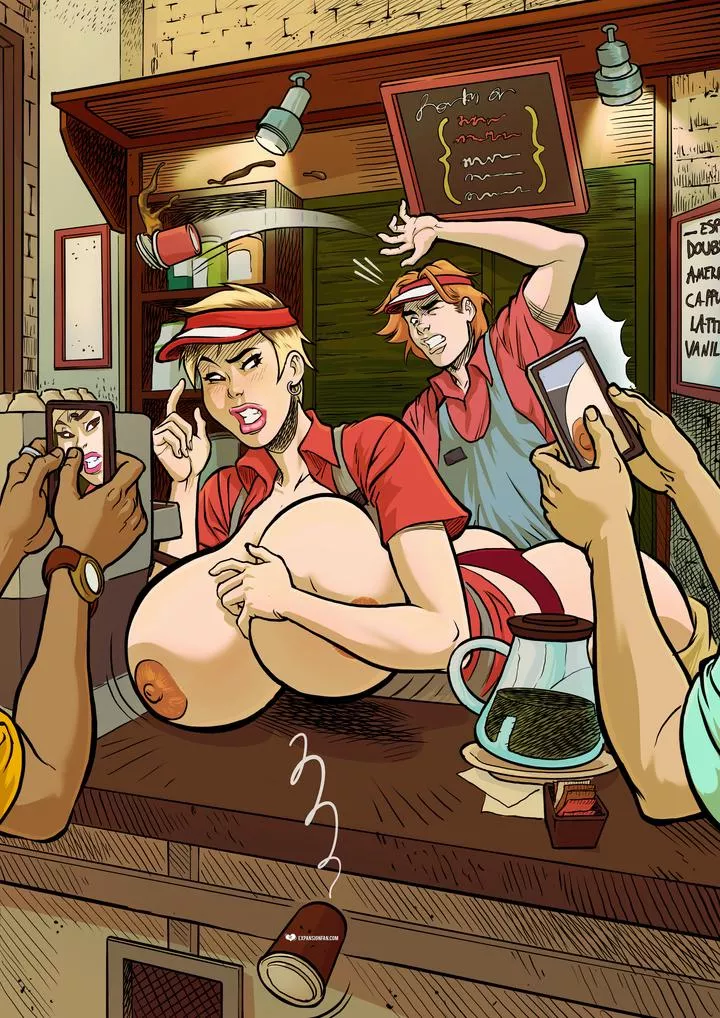 Now That's What I Call a Grande! (BE, topless, humiliation)