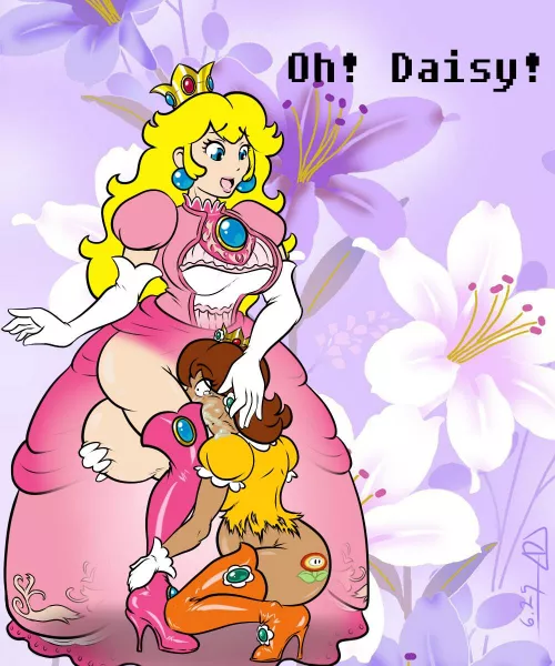 Peach gives daisy a treat (adjatha)