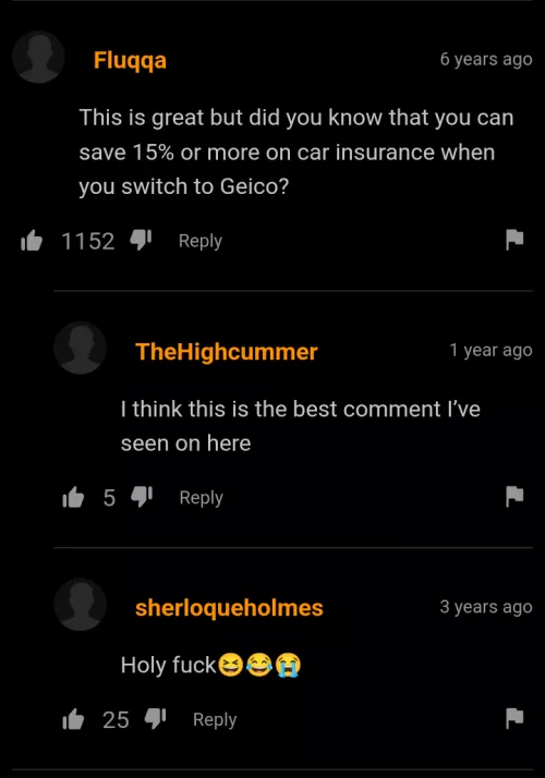 This comment is sponsored by Geico