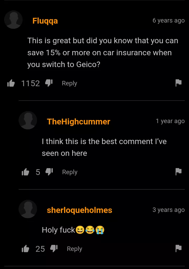 This comment is sponsored by Geico
