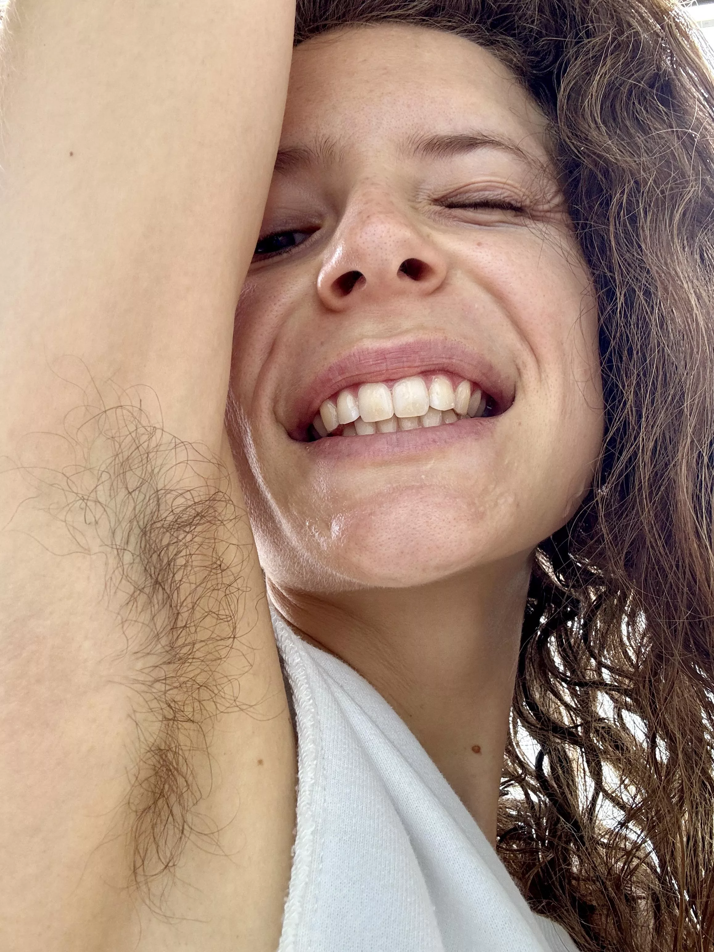 We love some hairy pits in our face, don't we?
