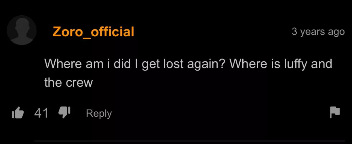 zoro got lost in the pornhub comments
