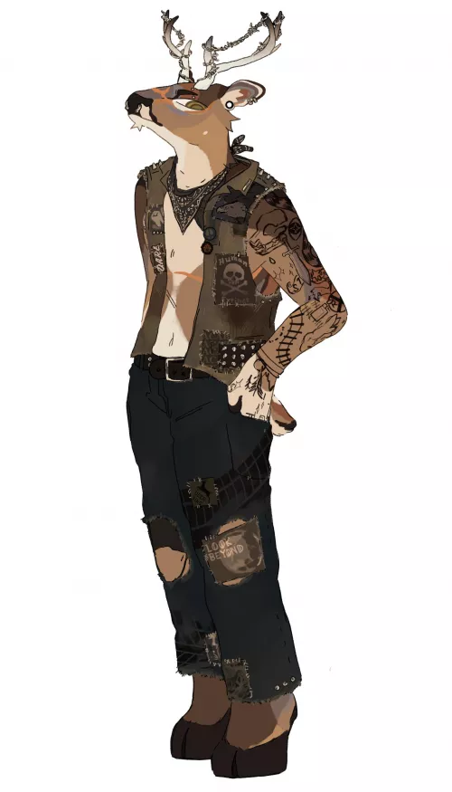 Crustpunk deer design