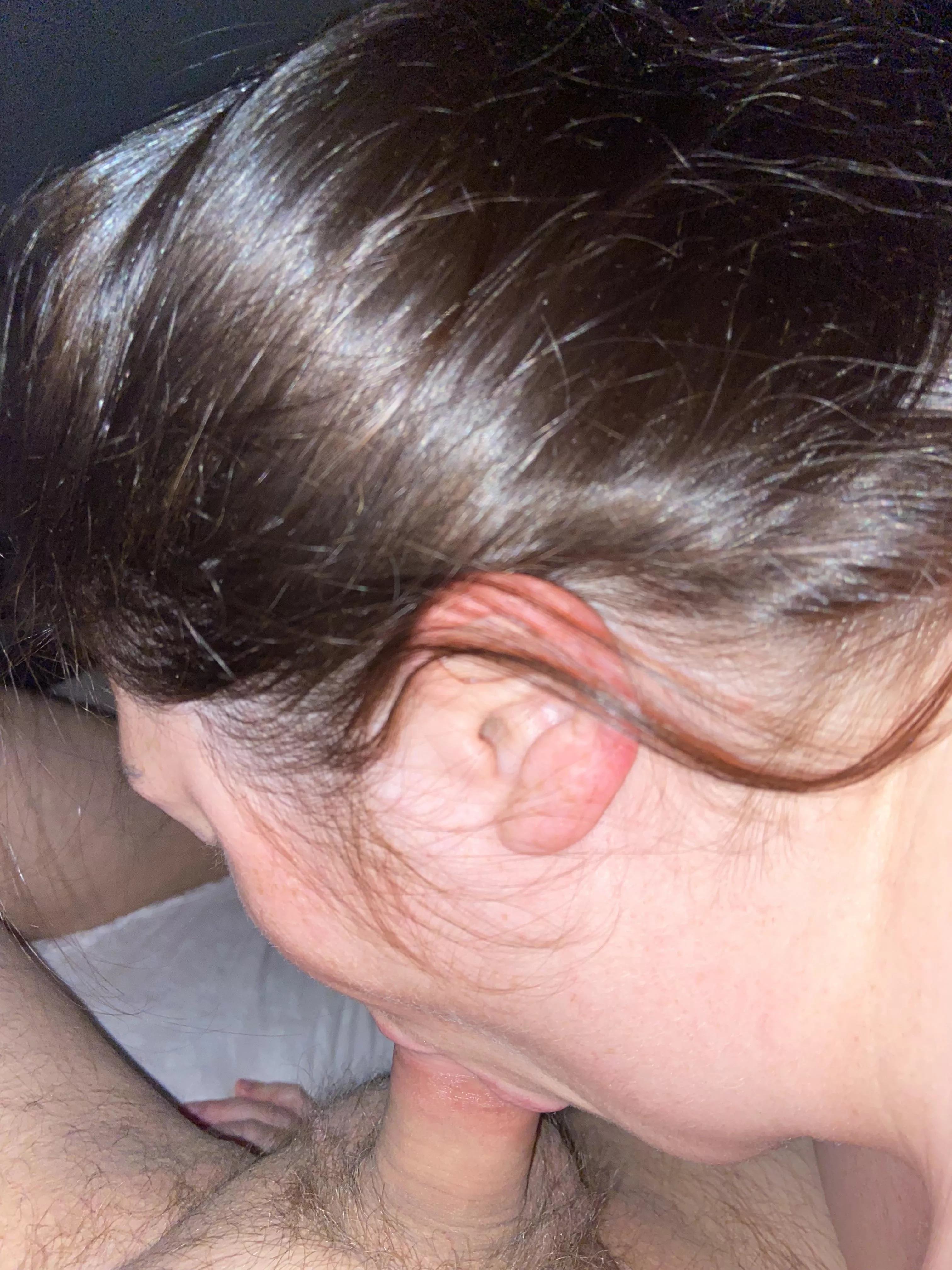 Mommy getting daddy’s cock ready for her dripping pussy. 