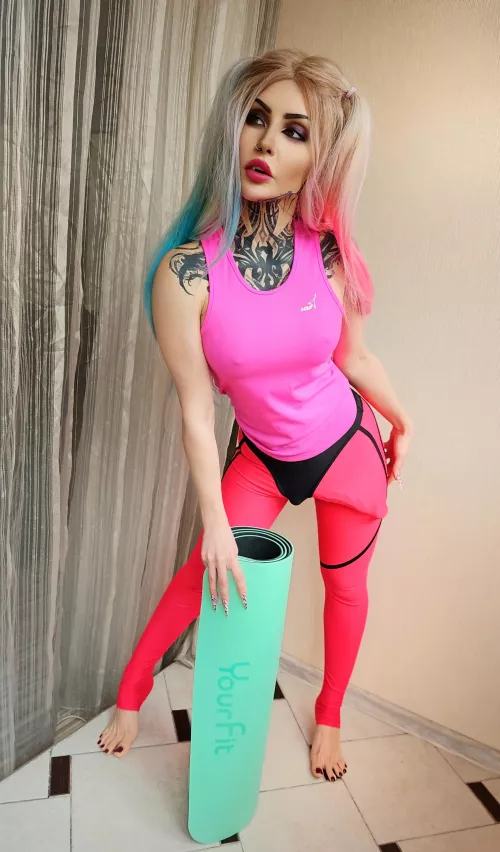 What if your personal yoga trainer snuggles up behind you?