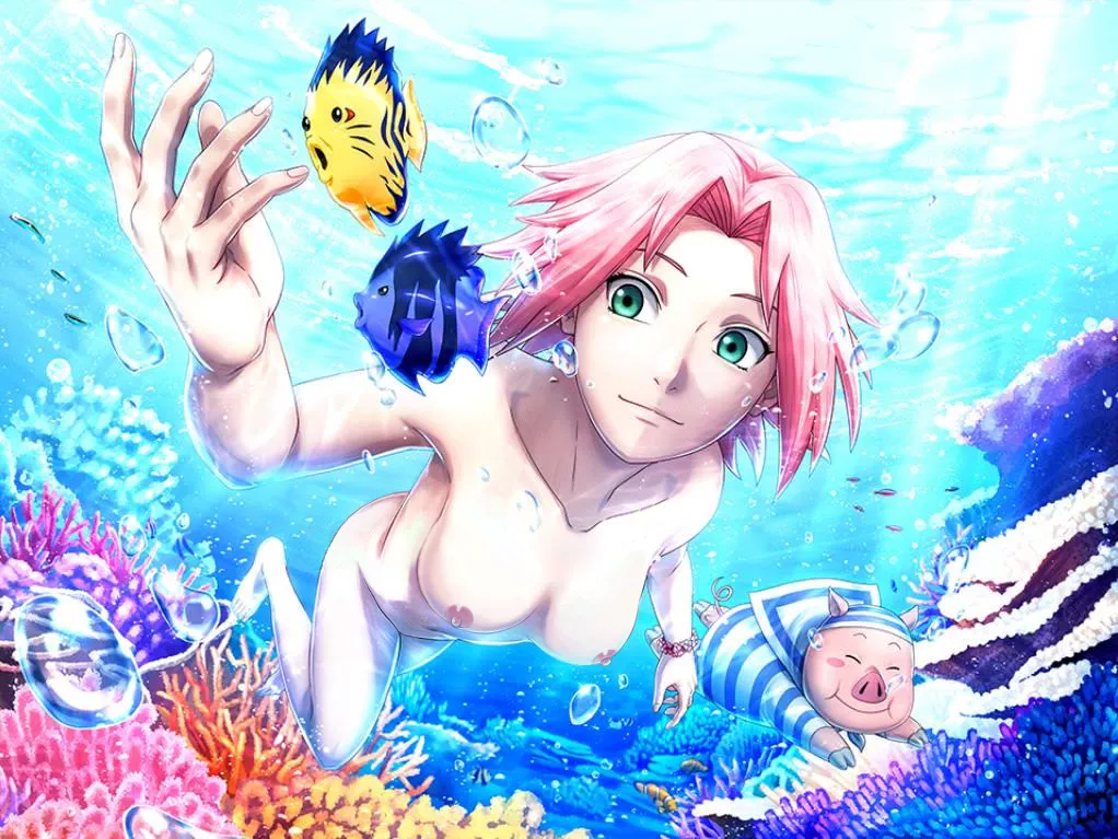 Sakura exploring the ocean 