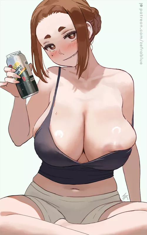 Sumireko Ogawa enjoying a cold one (zefrableu) [Kaii to Otome to Kamikakushi/Mysterious Disappearances]