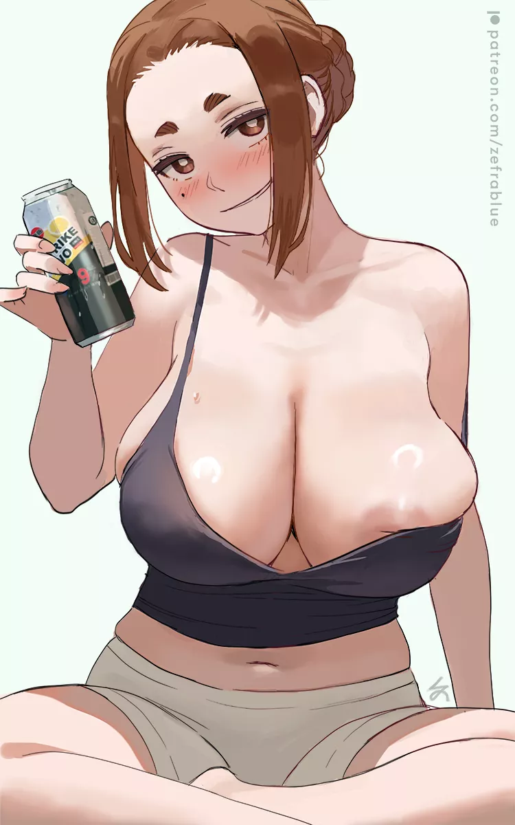 Sumireko Ogawa enjoying a cold one (zefrableu) [Kaii to Otome to Kamikakushi/Mysterious Disappearances]