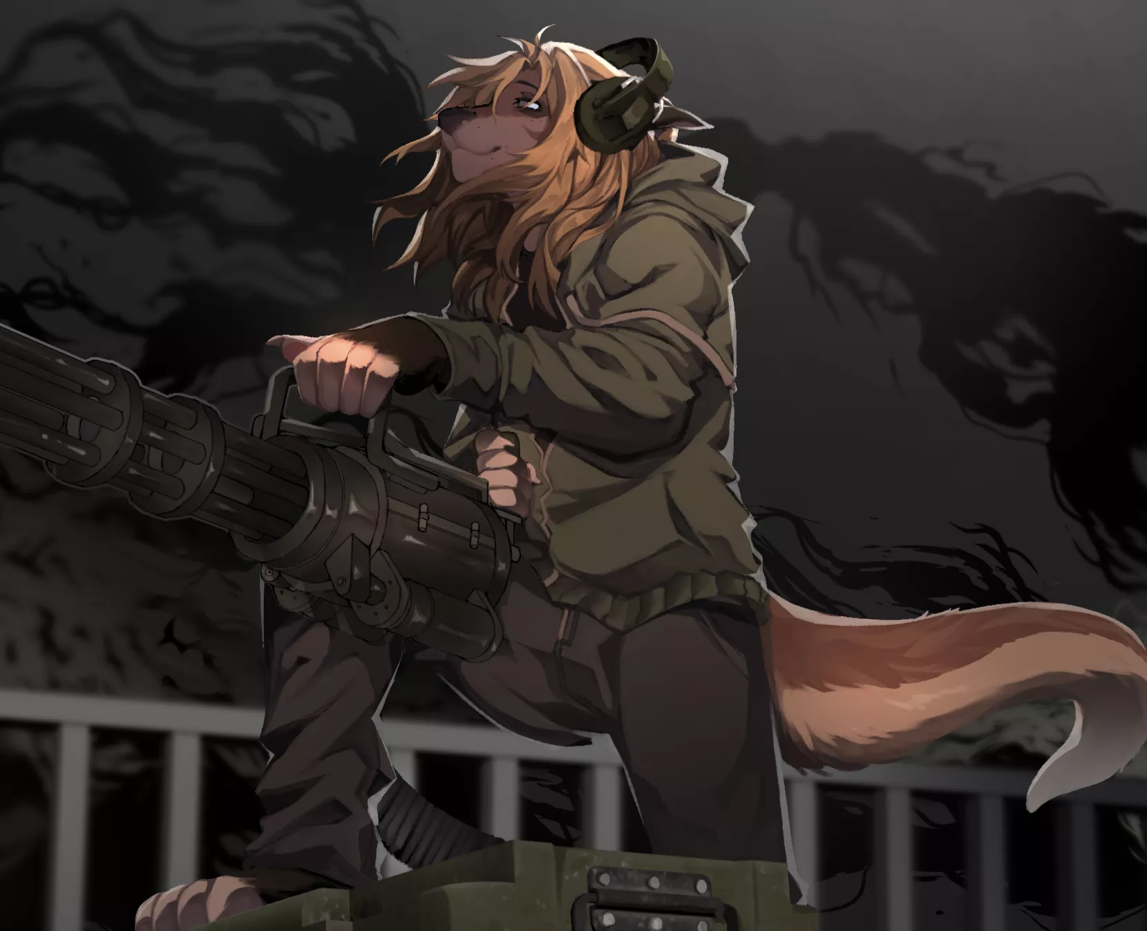 Suspiciously armored otter lady