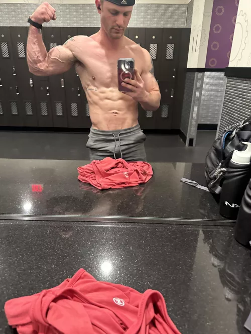 Sweaty and ready for some tongue