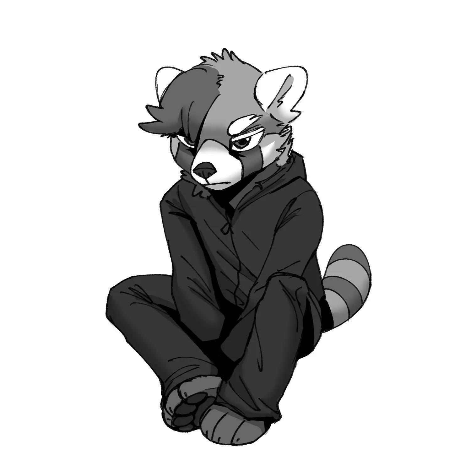 brooding red panda boy [OC]