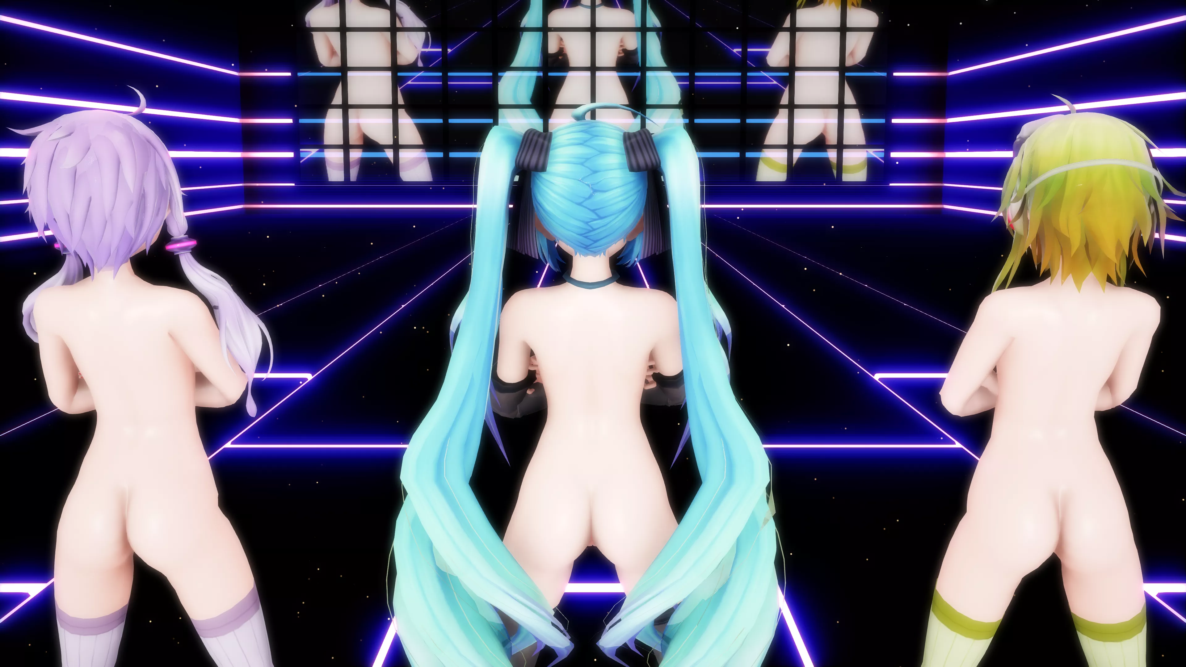 The back view of the girls