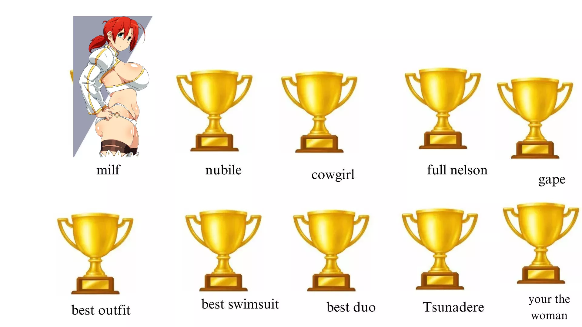 and bodica won the milf cat in the battle royale of the grail whores!