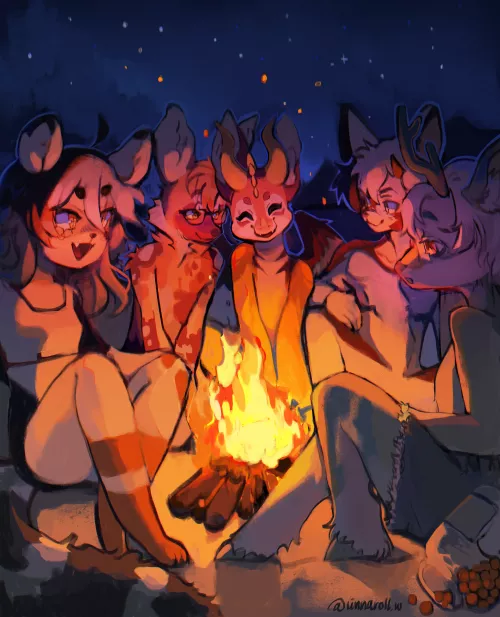 Campfire and friends🌟