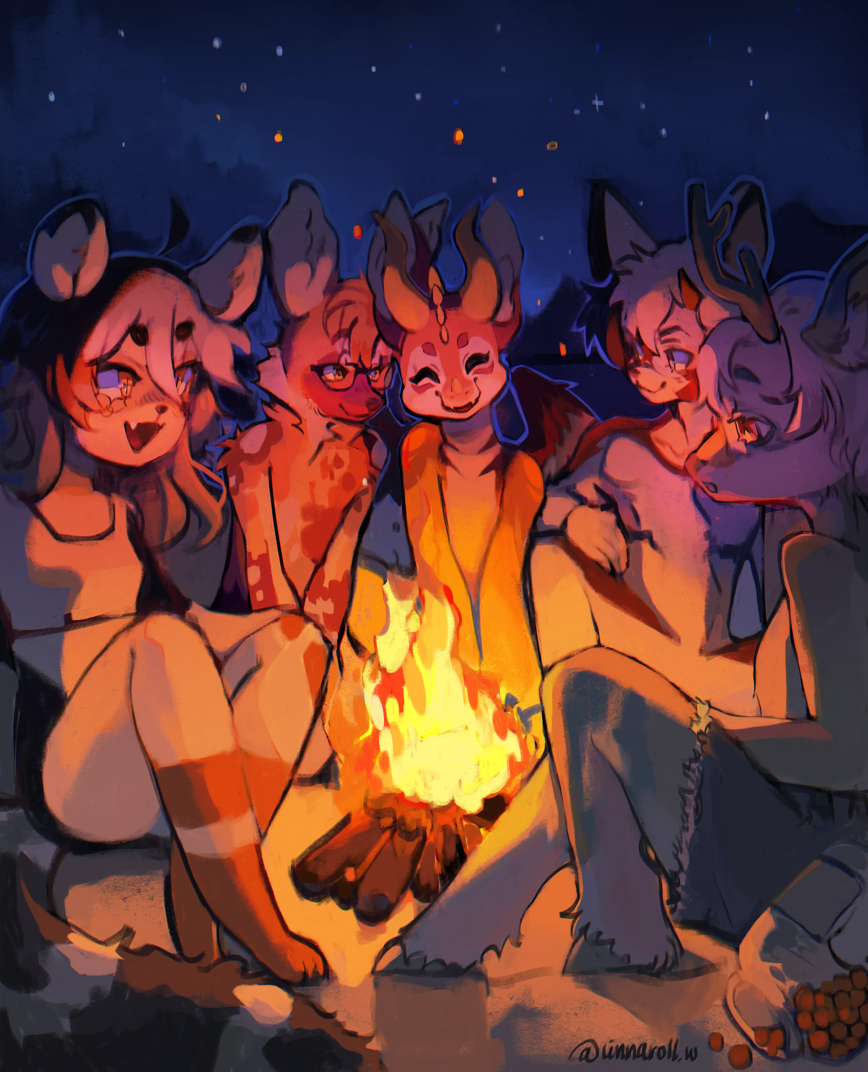 Campfire and friends🌟