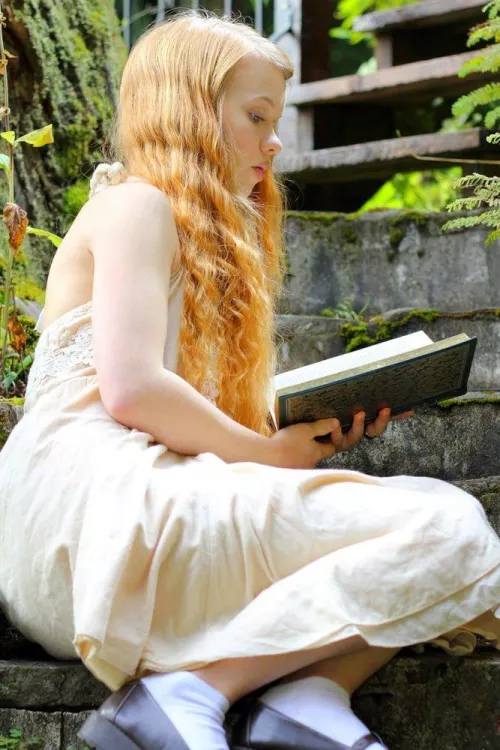 Reading a book looking magical. 