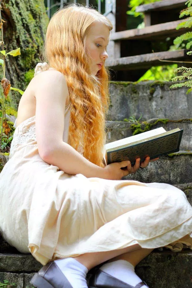 Reading a book looking magical. 