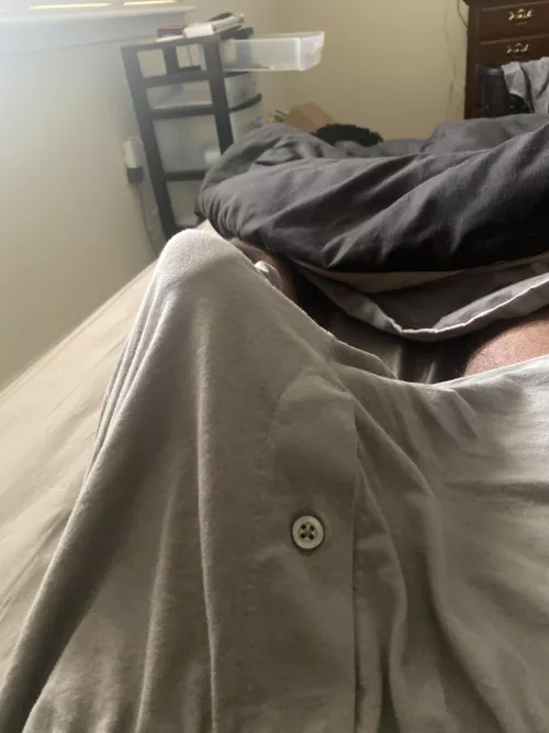 Waking up with morning wood bursting out 
