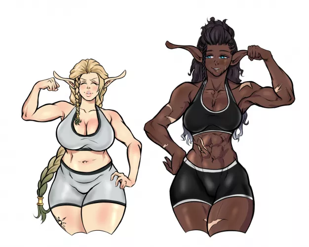 Workout with elf girls (elkitsoul)
