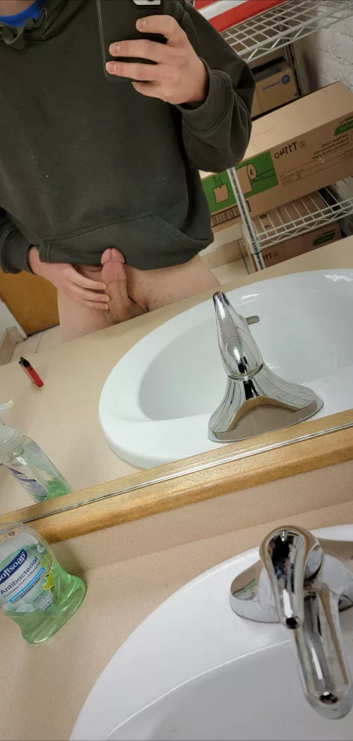 You think just because im at work im not going to pull my cock out?