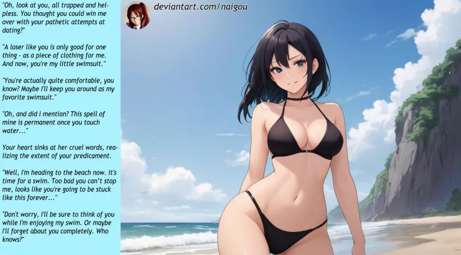 A perfect swimsuit [femdom][clothing TF]