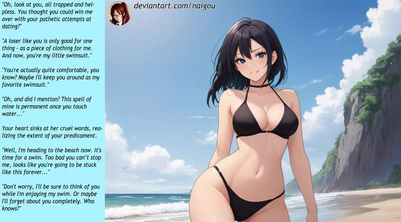 A perfect swimsuit [femdom][clothing TF]