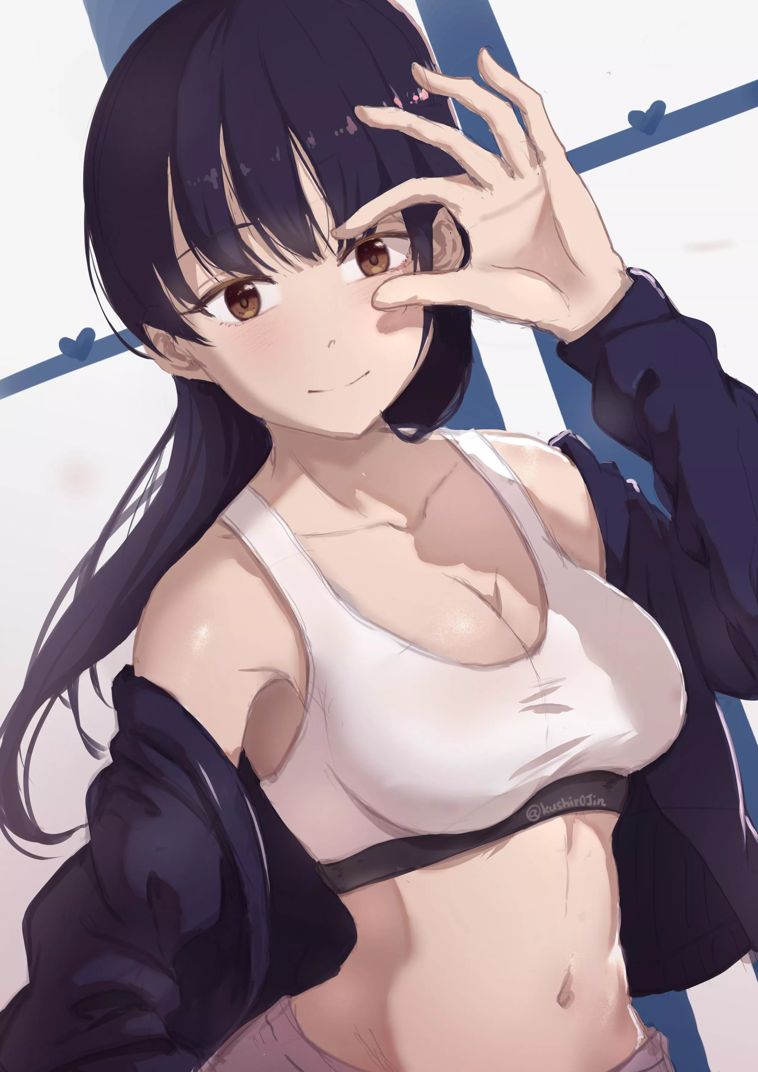 Anna Yamada Wearing Her White Sports Bra 