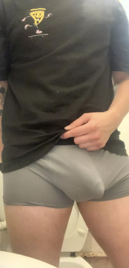 I know most people post their hard cock bulge, but this is me soft. Hope you still like.