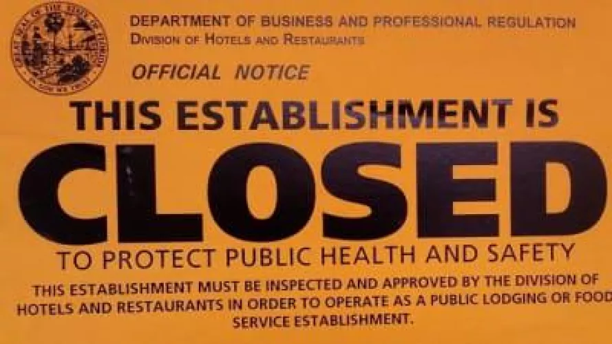 After a random, unannounced health inspection, I am forced to close the pizzeria in Venus to protect public health