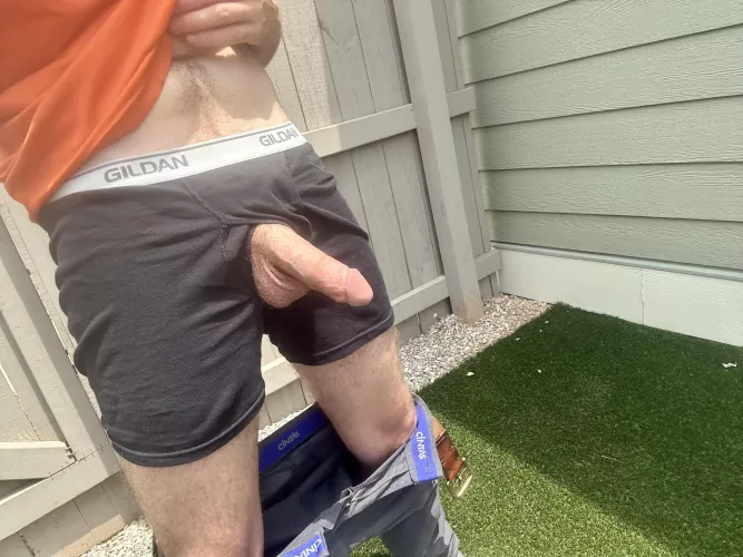 Figured the ole cock and balls could use some fresh air ! (Soft)