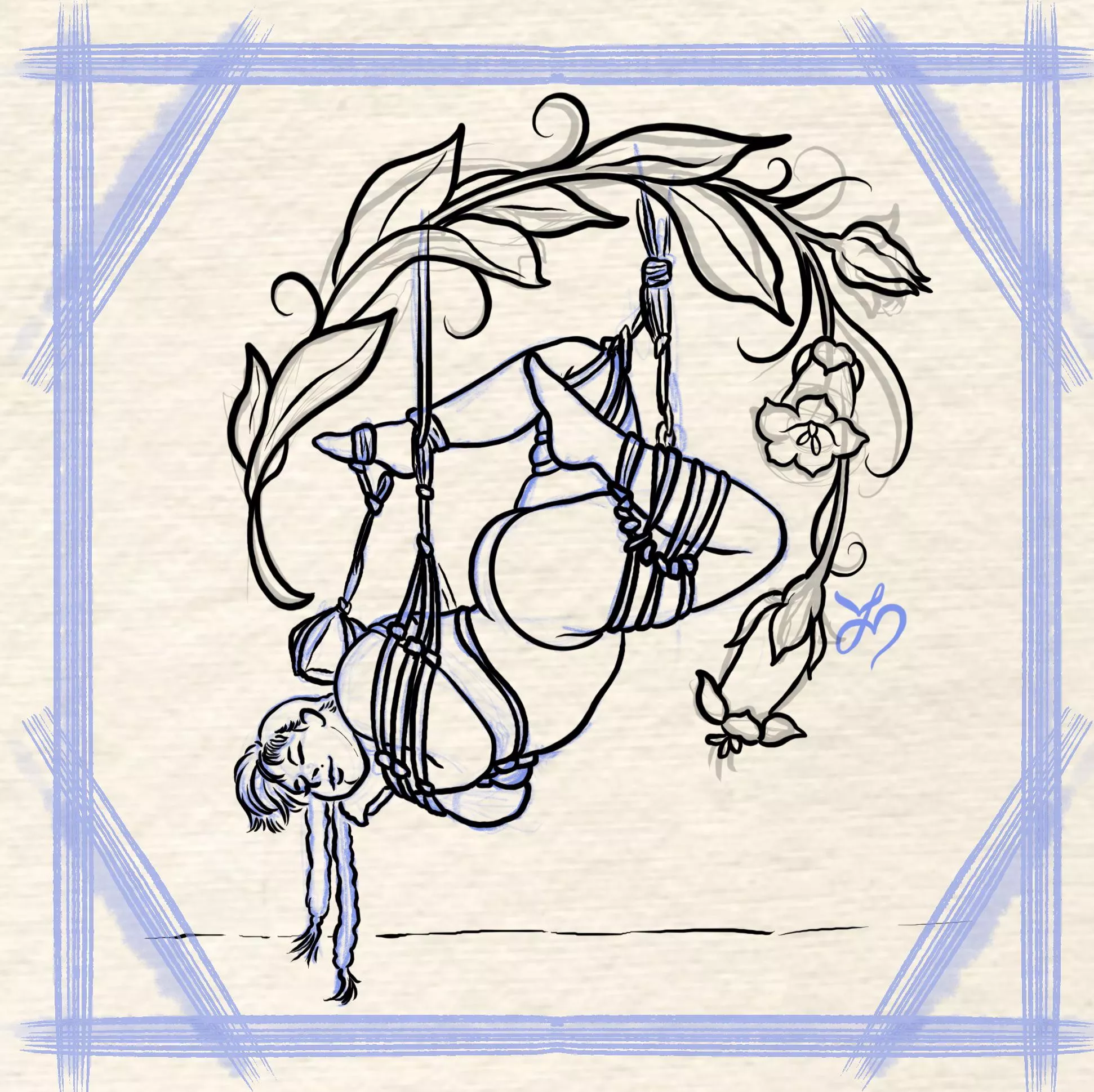 Floral Bondage, a sketch by me