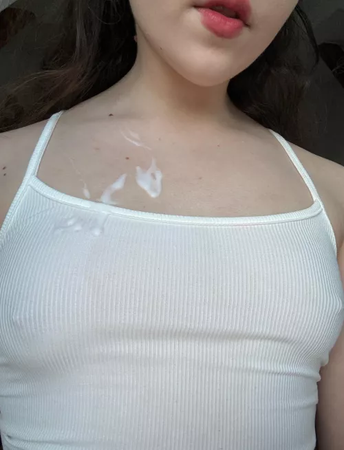 happy covered in cum