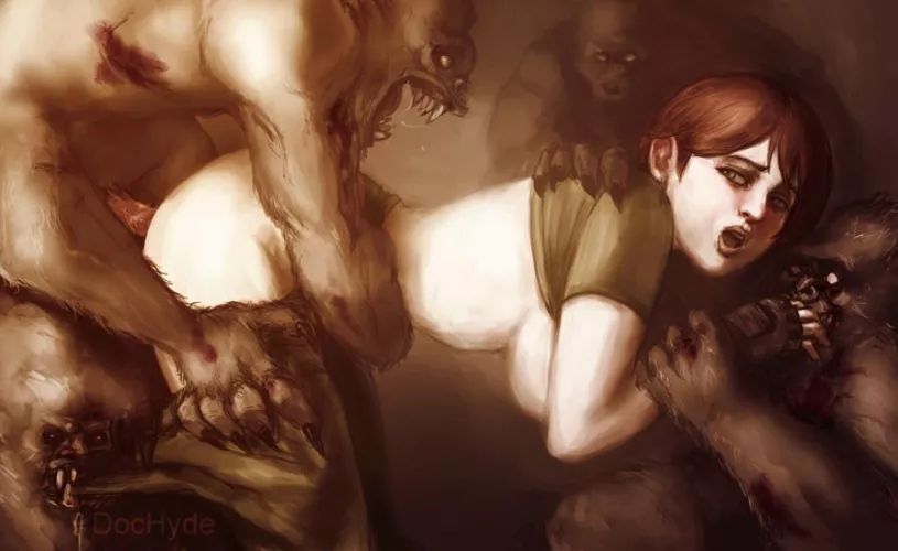 She had decided to let them out, not knowing they carried the contagion just yet. she had hoped they'd run to safety, but instead the pathogen had only heightened their primal need to mate, and she was the only female anywhere close to their base specie