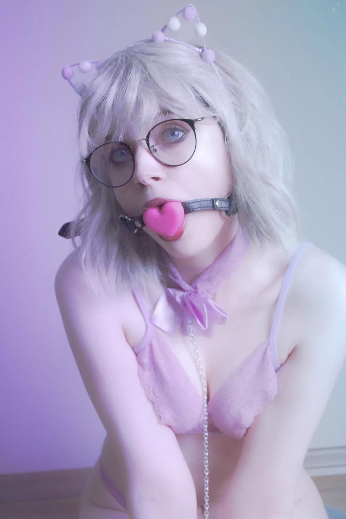 This cute gag is bigger than usual, but I will not meow less