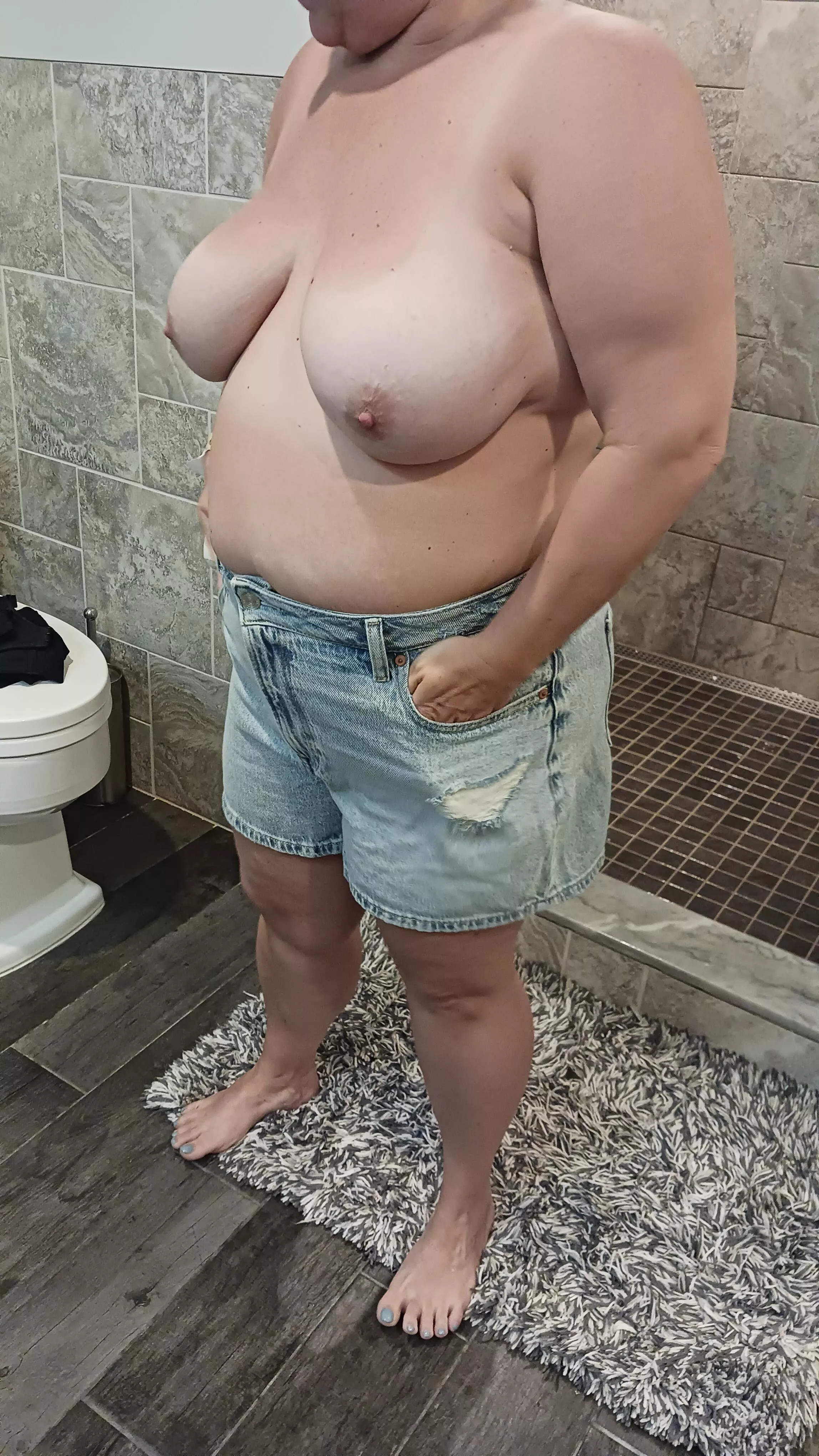 Chubby in Jean shorts