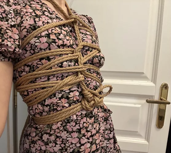 Made a cute harness to match my floral dress