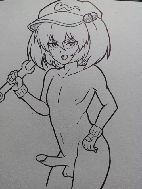 Nitori trap/femboy 😁idk? Should i redraw it on digital?