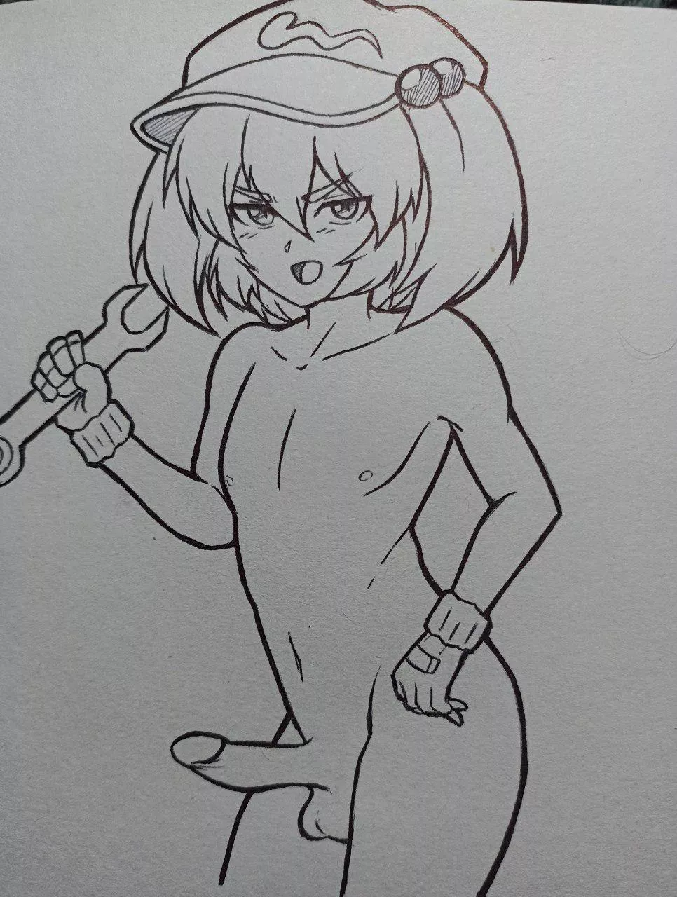 Nitori trap/femboy 😁idk? Should i redraw it on digital?