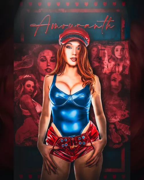 While the original photo was more than good enough I wanted to change up the colors a bit and here is another piece of artwork of Amouranth. 