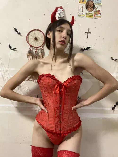 In this corset I'm like a hot little devil